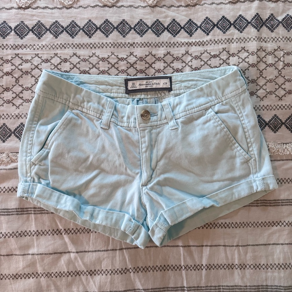 Light Blue Cotton Shorts